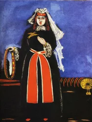 Eine georgische Frau mit Tamburin